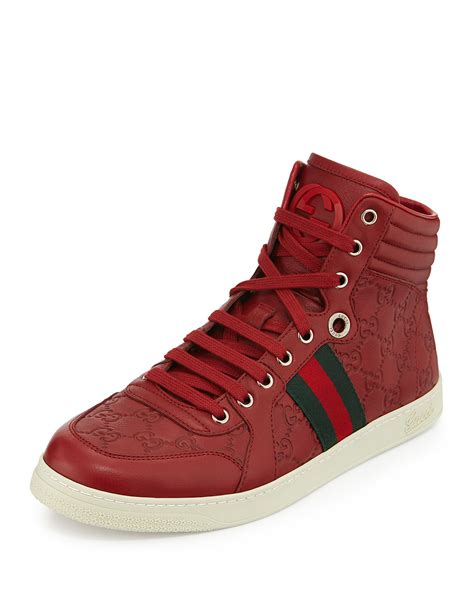 gucci leather high tops|Gucci high tops for men.